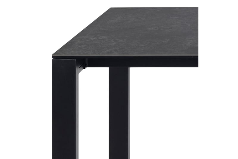Misam Stort Rektangulärt Matbord 200 cm med Glasskiva, Betong- och Metallutseende - Mörkgrå - Möbler - Bord & matgrupper - Matbord & köksbord