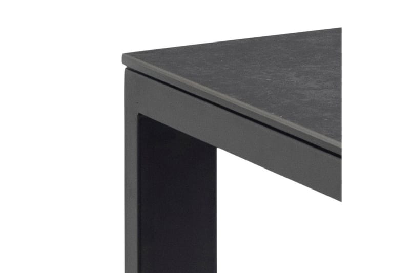 Misam Stort Rektangulärt Matbord 200 cm med Glasskiva, Betong- och Metallutseende - Mörkgrå - Möbler - Bord & matgrupper - Matbord & köksbord