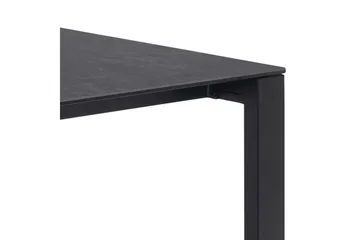 Misam Stort Rektangulärt Matbord 200 cm med Glasskiva, Betong- och Metallutseende - Mörkgrå - Möbler - Bord & matgrupper - Matbord & köksbord