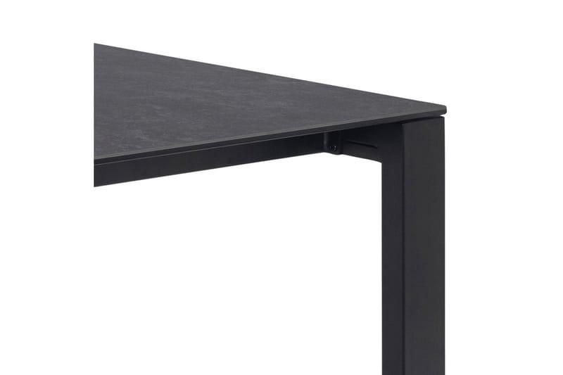 Misam Stort Rektangulärt Matbord 200 cm med Glasskiva, Betong- och Metallutseende - Mörkgrå - Möbler - Bord & matgrupper - Matbord & köksbord