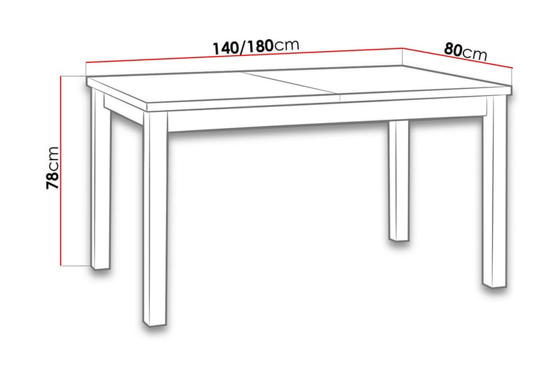 Modena Matbord 140x80x78 cm - Vit - Möbler - Bord & matgrupper - Matbord & köksbord
