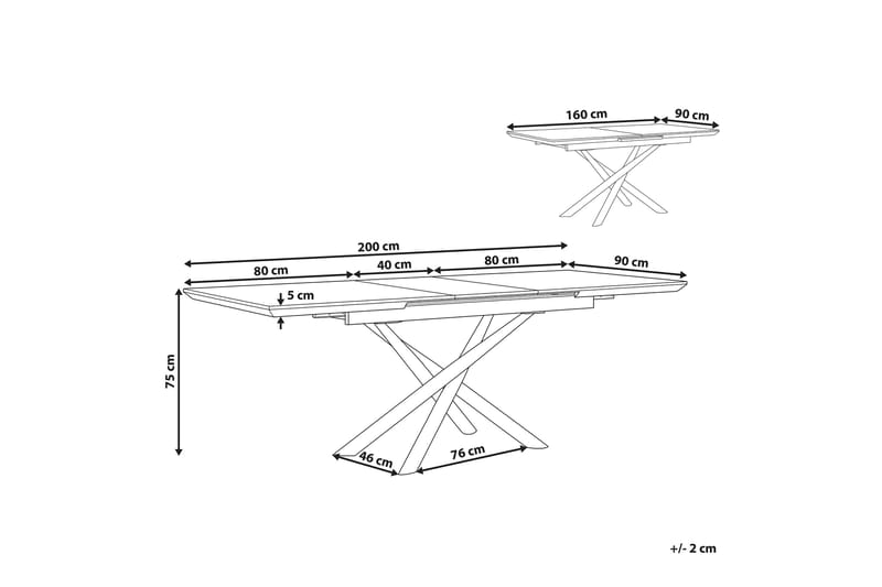 Moirax Matbord 200 cm Hopfällbart - Vit - Matbord & köksbord - Klaffbord & Hopfällbart bord