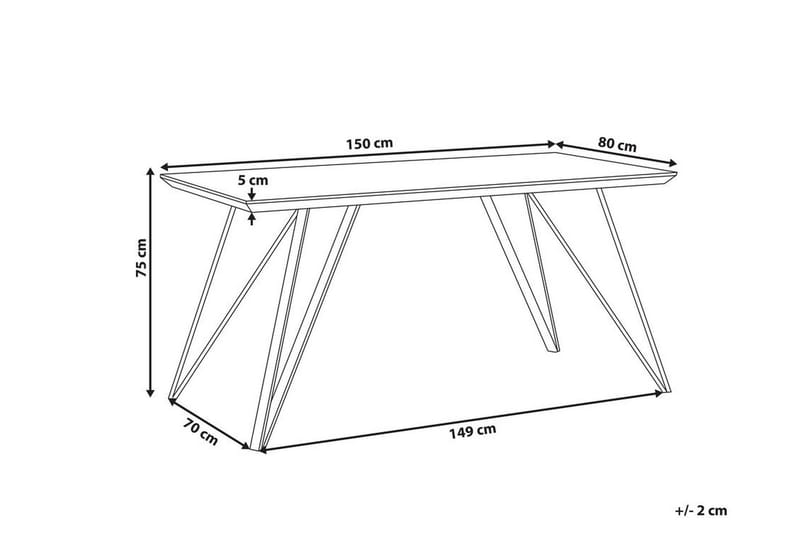 Molden Rektangulärt Matbord 150 cm i Trä med Metallben - Vit - Möbler - Bord & matgrupper - Matbord & köksbord