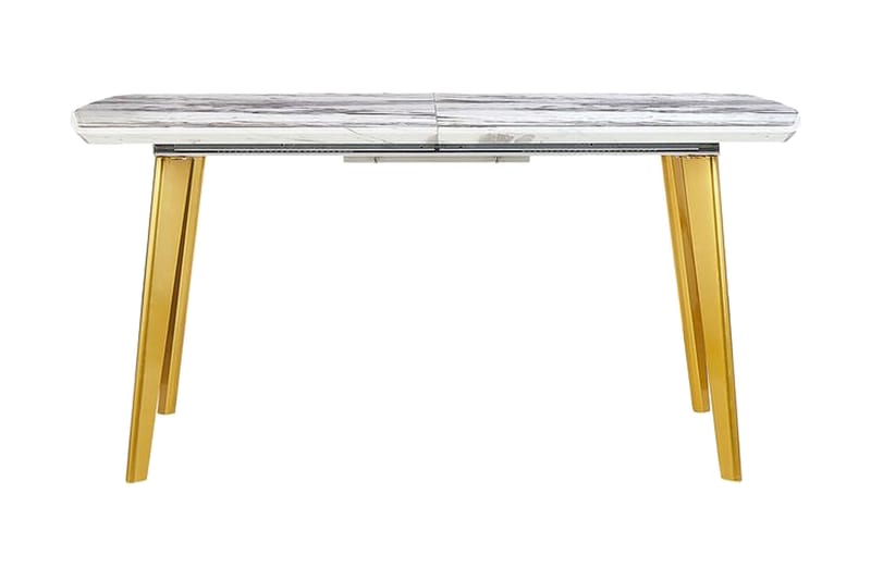 Mosby Matbord 200 cm Hopfällbart - Vit/Guld - Matbord & köksbord - Klaffbord & Hopfällbart bord