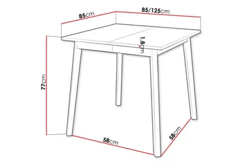 Narberth Litet Utdragbart Kvadratiskt Matbord 85 cm med Betong- och Metallutseende - Ljusgrå - Möbler - Bord & matgrupper - Matbord & köksbord
