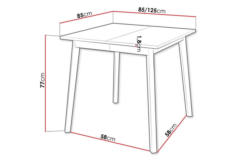 Narberth Litet Utdragbart Kvadratiskt Matbord 85 cm med Betong- och Metallutseende - Ljusgrå - Möbler - Bord & matgrupper - Matbord & köksbord