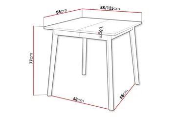 Narberth Litet Utdragbart Kvadratiskt Matbord 85 cm med Metallutseende - Vit - Möbler - Bord & matgrupper - Matbord & köksbord