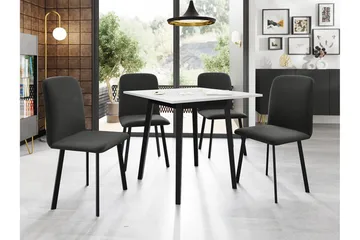 Narberth Litet Utdragbart Kvadratiskt Matbord 85 cm med Metallutseende - Vit - Möbler - Bord & matgrupper - Matbord & köksbord