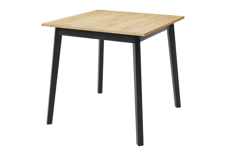 Narberth Litet Utdragbart Kvadratiskt Matbord 85 cm med Trä- och Ekutseende, Svart