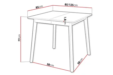 Narberth Litet Utdragbart Kvadratiskt Matbord 85 cm med Trä- och Ekutseende - Svart - Möbler - Bord & matgrupper - Matbord & köksbord