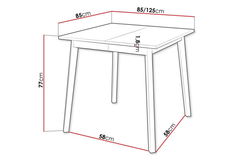 Narberth Litet Utdragbart Kvadratiskt Matbord 85 cm med Trä- och Ekutseende - Svart - Möbler - Bord & matgrupper - Matbord & köksbord