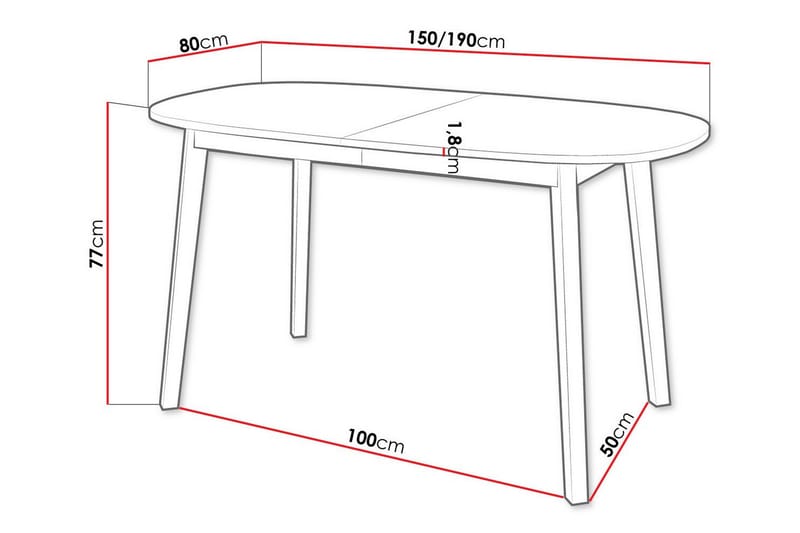 Narberth Matbord 80 cm - Svart - Möbler - Bord & matgrupper - Matbord & köksbord