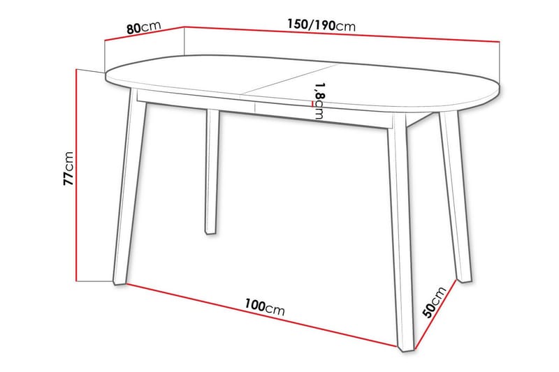 Narberth Matbord 80 cm - Svart - Möbler - Bord & matgrupper - Matbord & köksbord