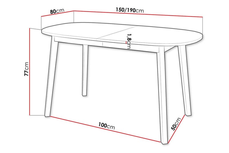 Narberth Utdragbart Ovalt Matbord 150 cm i Målat Trä - Vit - Möbler - Bord & matgrupper - Matbord & köksbord