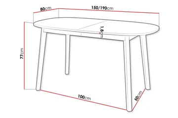 Narberth Utdragbart Ovalt Matbord 150 cm med Betongutseende - Ljusgrå - Möbler - Bord & matgrupper - Matbord & köksbord