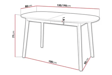 Narberth Utdragbart Ovalt Matbord 150 cm med Trä- och Ekutseende - Svart - Möbler - Bord & matgrupper - Matbord & köksbord
