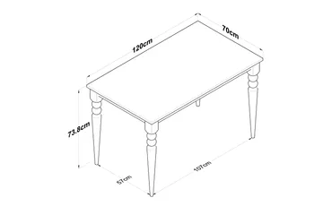 Naryani Matbord 120 cm - Valnöt/Vit - Möbler - Bord & matgrupper - Matbord & köksbord