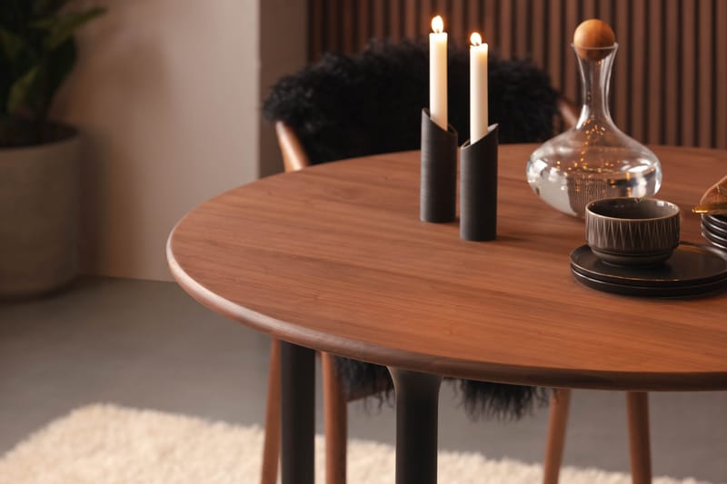 Noira Matbord 120 cm Valnöt Runt - Brun - Möbler - Bord & matgrupper - Matbord & köksbord