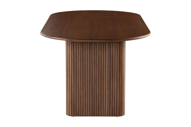 Noira Ovalt Matbord Valnöt 220 cm Ribbad - Mörkbrunt / Brunt Trä - Möbler - Bord & matgrupper - Matbord & köksbord