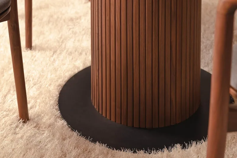 Noira Runt Litet Matbord Valnöt 120 cm - Brun / Ribbad - Möbler - Bord & matgrupper - Matbord & köksbord