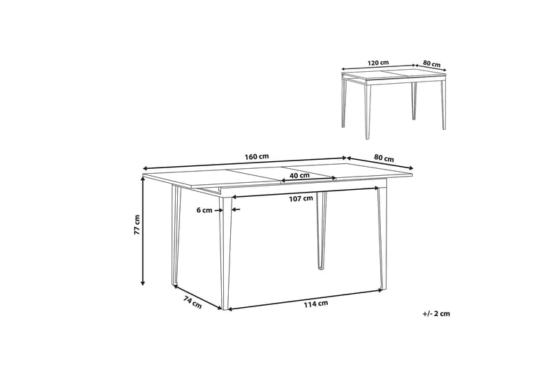 Norley Matbord 160 cm - Svart - Matbord & köksbord