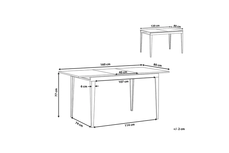 Norley Matbord 160 cm - Svart - Möbler - Bord & matgrupper - Matbord & köksbord