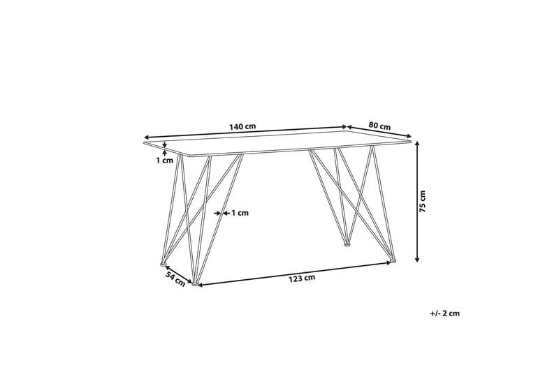 Nunierra Matbord 140 cm - Svart/Guld - Matbord & köksbord