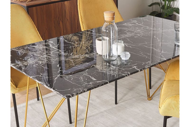 Nunierra Matbord 140 cm - Svart/Guld - Möbler - Bord & matgrupper - Matbord & köksbord