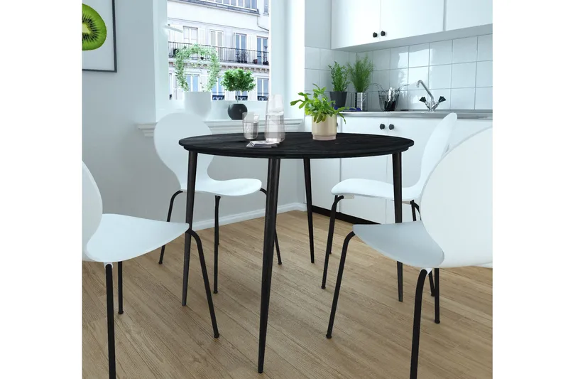 Oktoos Matbord Runt 100 cm - Svart - Möbler - Bord & matgrupper - Matbord & köksbord