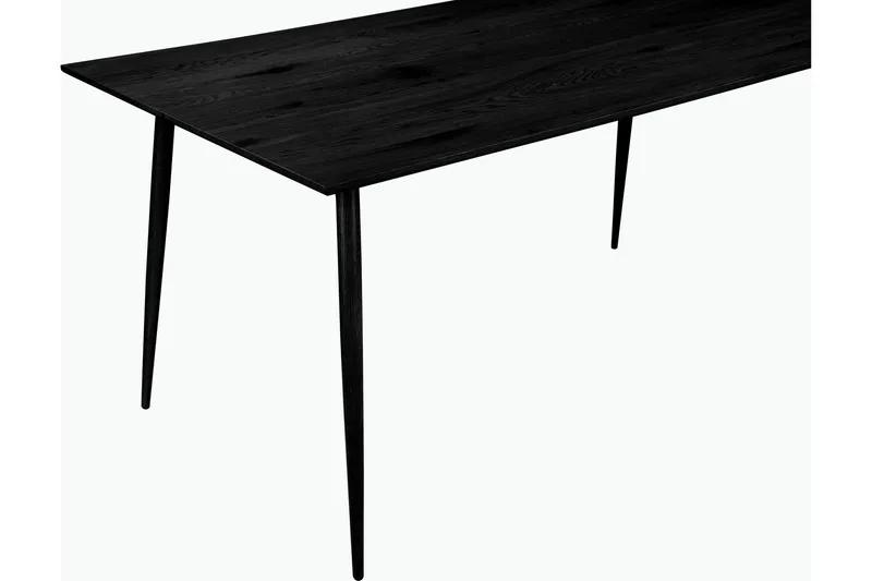 Oktoos Rektangulärt Matbord 160 cm med Trä- och Valnötsutseende, Svart