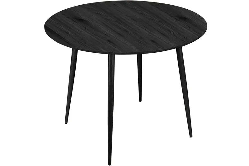 Oktoos Runt Matbord 100 cm med Trä- och Valnötsutseende - Svart - Möbler - Bord & matgrupper - Matbord & köksbord