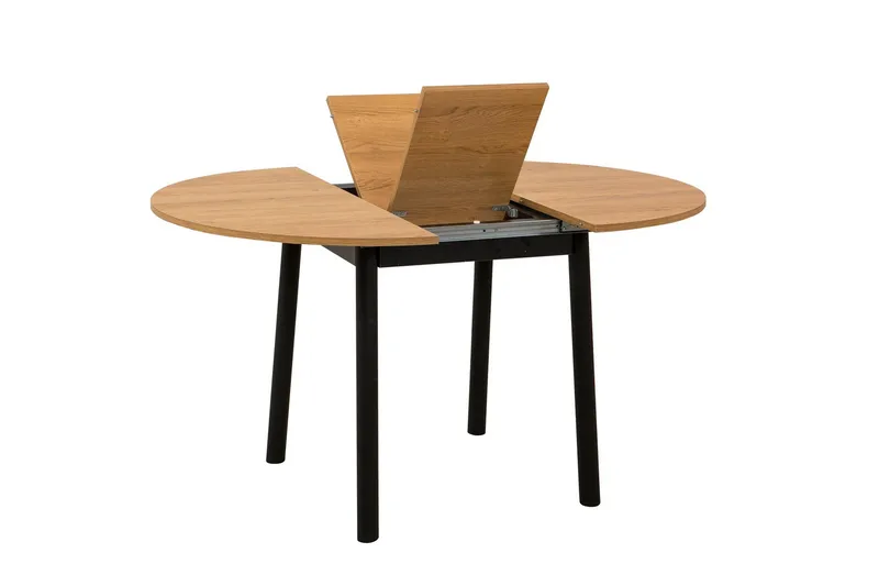 Oliver Litet Runt Matbord 100 cm med Trä- och Ekutseende - Brun / Svart - Möbler - Bord & matgrupper - Matbord & köksbord
