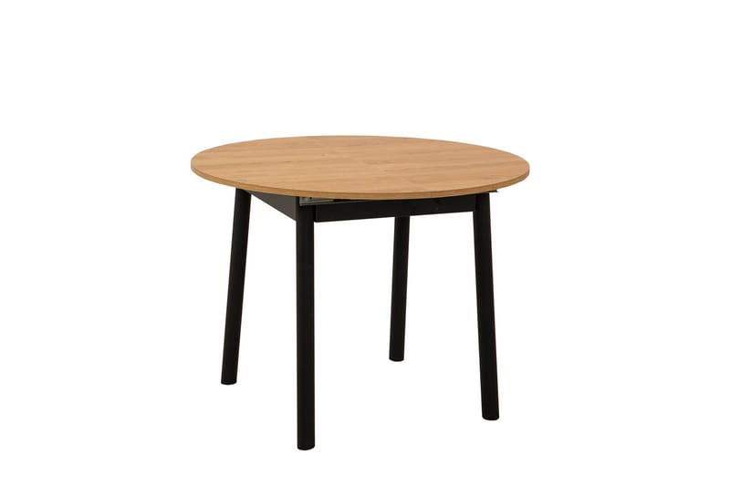 Oliver Litet Runt Matbord 100 cm med Trä- och Ekutseende, Brun / Svart