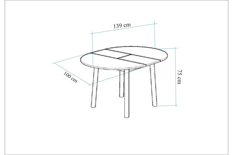 Oliver Matbord 100 cm - Ek/Vit - Möbler - Bord & matgrupper - Matbord & köksbord