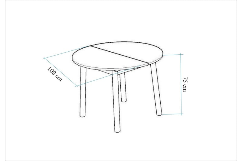 Oliver Matbord 100 cm - Valnöt/Svart - Möbler - Bord & matgrupper - Matbord & köksbord
