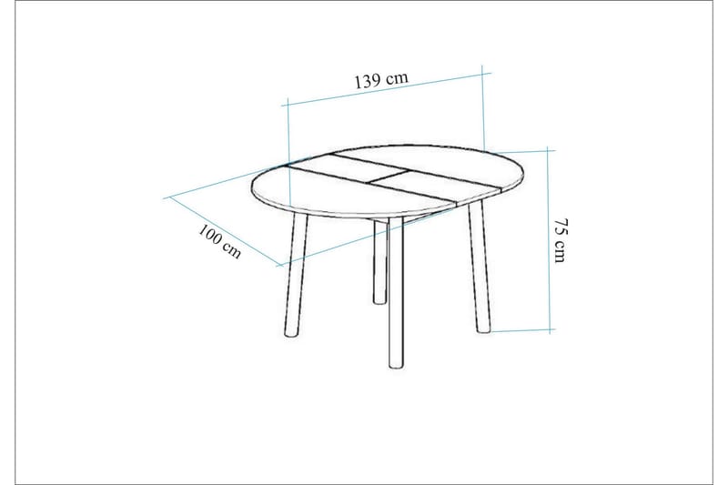 Oliver Matbord 100 cm - Valnöt/Svart - Matbord & köksbord