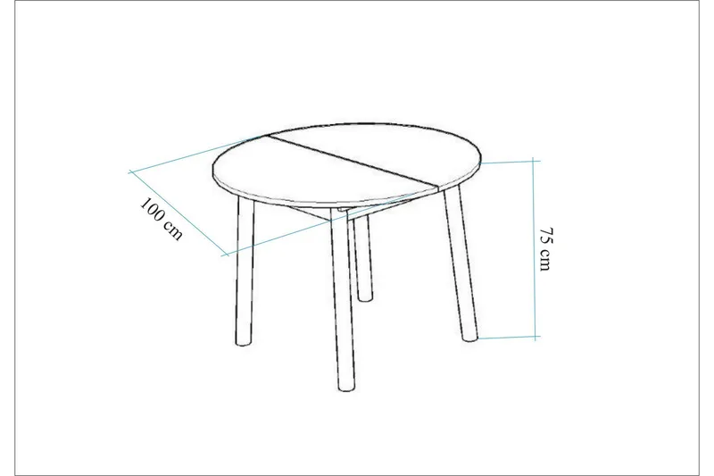 Oliver Matbord 100 cm - Vit - Möbler - Bord & matgrupper - Matbord & köksbord
