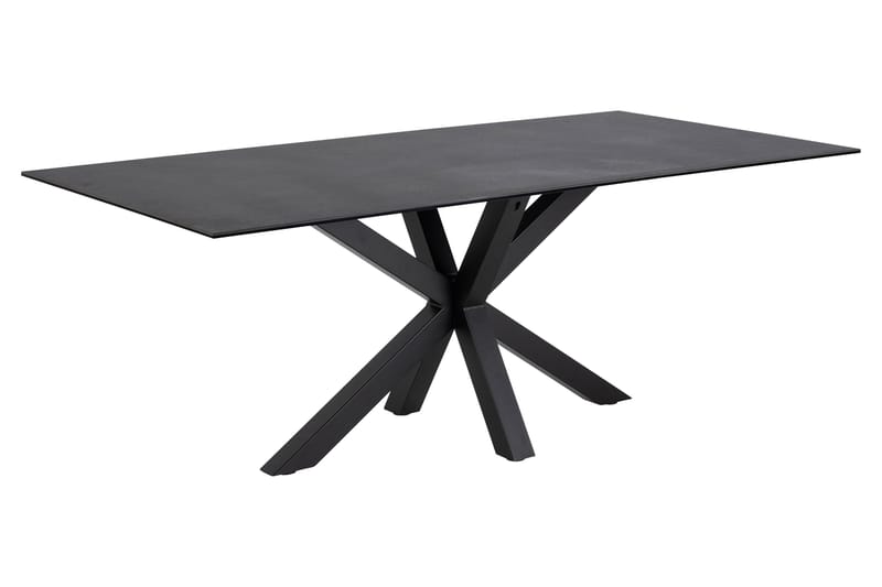 Parkins Rektangulärt Matbord 160 cm med Betong- och Metallutseende, Mörkgrå