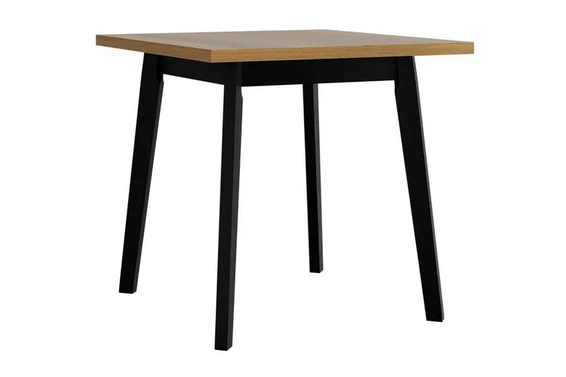 Patrickswell Kvadratiskt Matbord 80 cm med Trä- och Ekutseende, Vinklade Ben, Svart|Brun