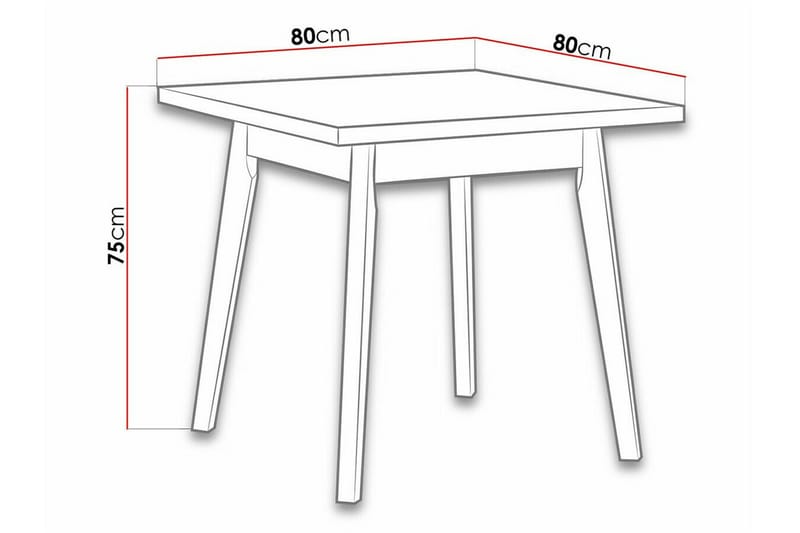 Patrickswell Kvadratiskt Matbord 80 cm med Trä- och Ekutseende, Vinklade Ben - Svart|Brun - Möbler - Bord & matgrupper - Matbord & köksbord