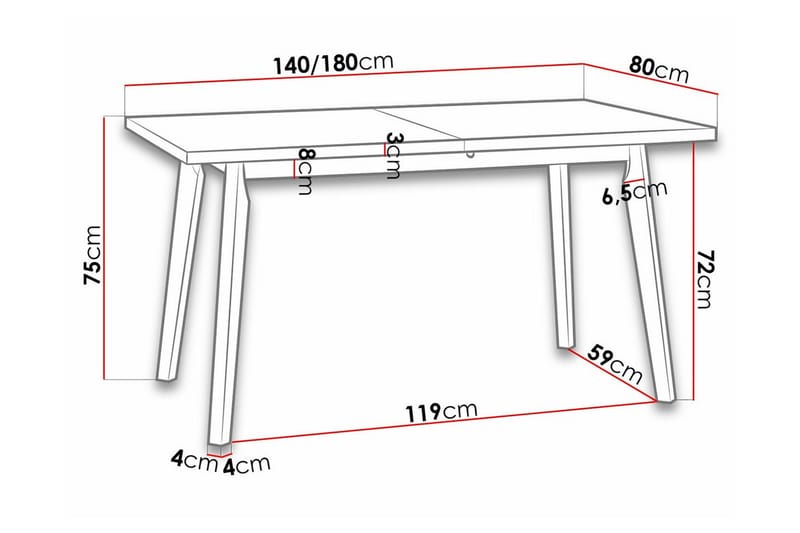 Patrickswell Matbord 80 cm - Svart - Möbler - Bord & matgrupper - Matbord & köksbord
