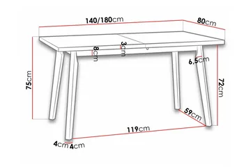 Patrickswell Matbord 80 cm - Vit - Möbler - Bord & matgrupper - Matbord & köksbord