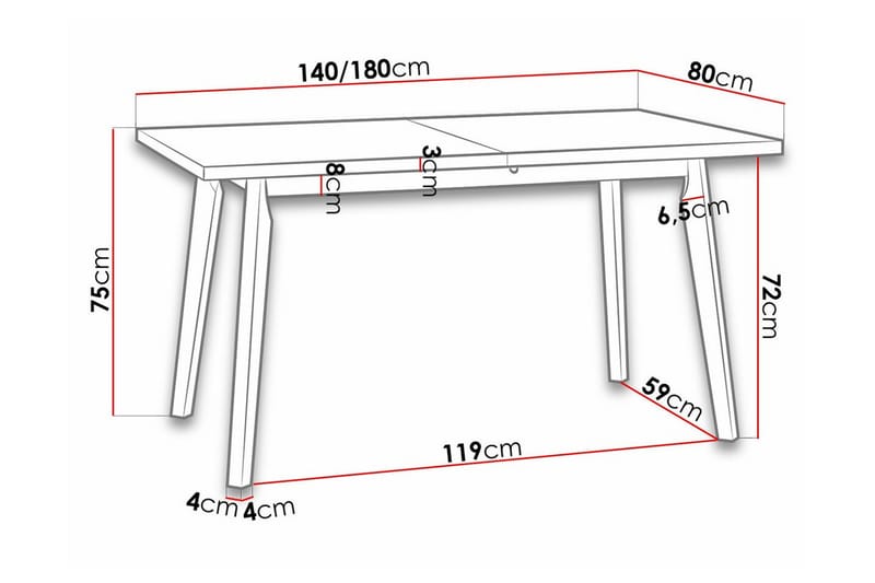 Patrickswell Matbord 80 cm - Vit - Möbler - Bord & matgrupper - Matbord & köksbord
