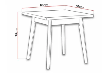 Patrickswell Utdragbart Kvadratiskt Matbord 80 cm i Trä med Ekutseende - Vit - Möbler - Bord & matgrupper - Matbord & köksbord