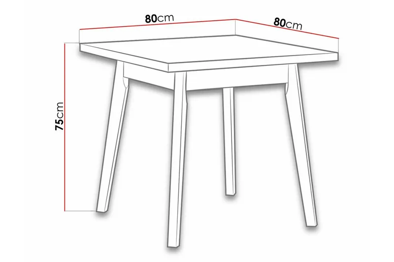 Patrickswell Utdragbart Kvadratiskt Matbord 80 cm i Trä med Ekutseende - Vit - Möbler - Bord & matgrupper - Matbord & köksbord