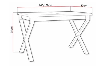 Patrickswell Utdragbart Rektangulärt Matbord 140–180 cm med Trä- och Ekutseende, X-ben - Svart|Brun - Möbler - Bord & matgrupper - Matbord & köksbord