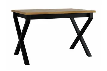 Patrickswell Utdragbart Rektangulärt Matbord 140–180 cm med Trä- och Ekutseende, X-ben - Svart|Brun - Möbler - Bord & matgrupper - Matbord & köksbord