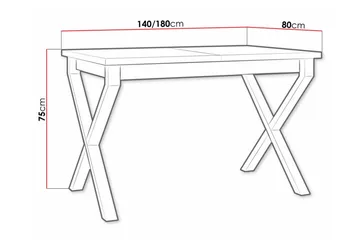 Patrickswell Utdragbart Rektangulärt Matbord 140–180 cm med Trä- och Ekutseende, X-ben - Svart|Ljusbrun - Möbler - Bord & matgrupper - Matbord & köksbord