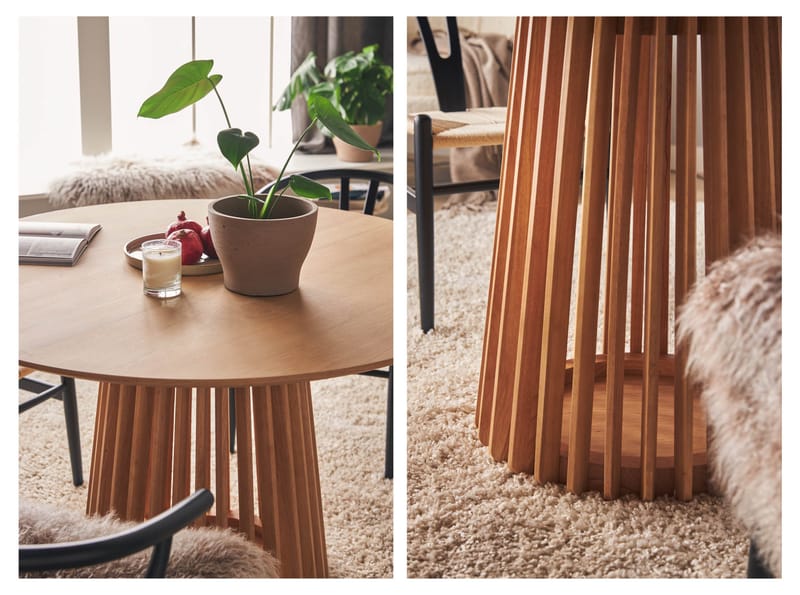 Peyra Matbord 120  cm Runt Ek - Natur - Möbler - Bord & matgrupper - Matbord & köksbord