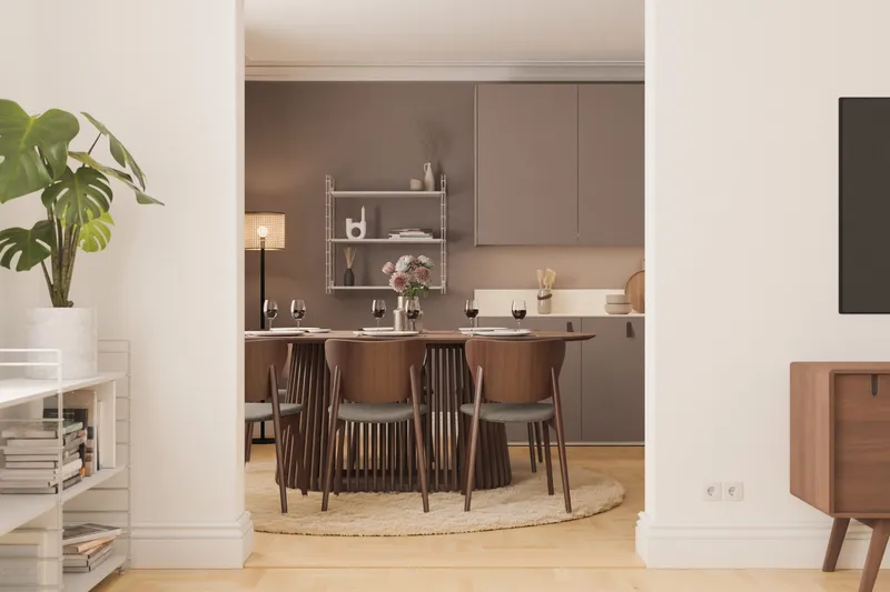 Peyra Ovalt Matbord 200 cm för 6 personer Köksbord Massiv Valnöt - Mörkbrunt / Trä - Möbler - Bord & matgrupper - Matbord & köksbord